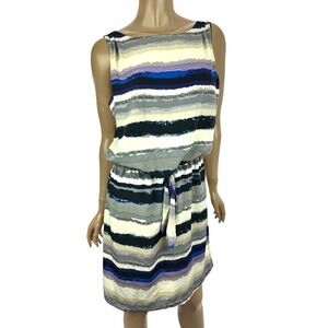 Daisy Fuentes Blouson Dress Size M Multi-Color Sleeveless Polyester